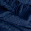 Sacasa Couverture plaid 100% coton bleu marine avec franges 130x170cm BITALD - Outlet