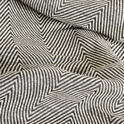 Sacasa Couverture plaid 100% coton noire avec franges ZIGGY -