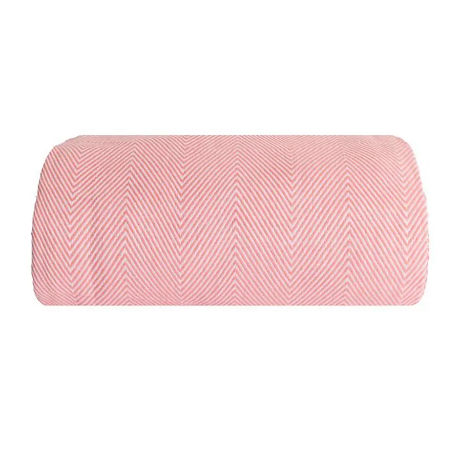Sacasa Couverture plaid 100% coton rose saumon avec franges 180x220cm ZIGORA - New