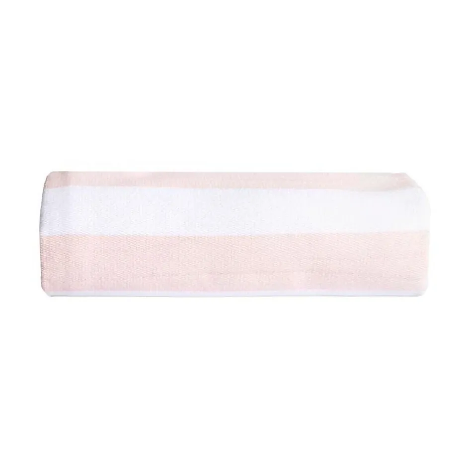 Sacasa Couverture plaid 100% coton rose pâle avec pompons 130x170cm SLAVANN - Outlet