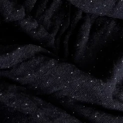 Sacasa Couverture plaid BITALD en coton 100 % - Noir avec franges - 130x170 cm - Hot