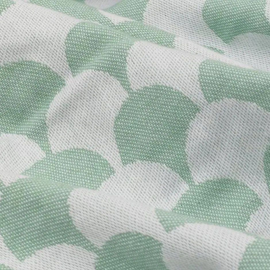 Sacasa Couverture plaid en coton 100% vert à franges - DROPALL -