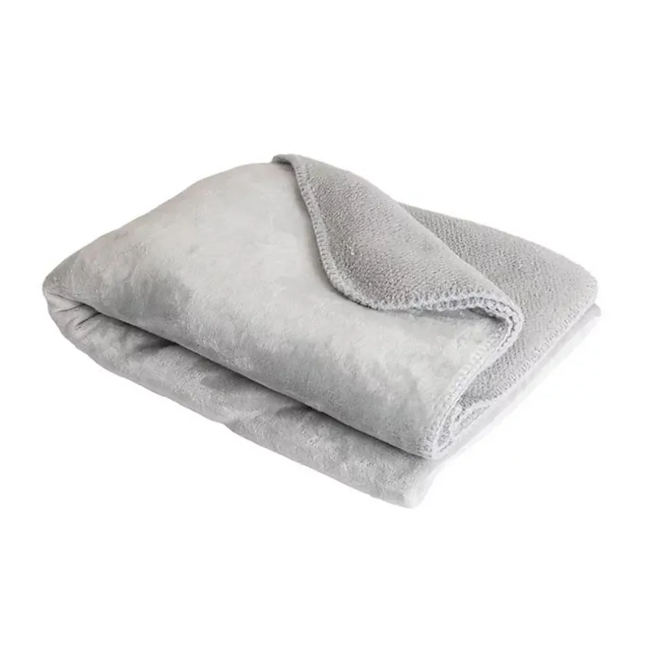 Sacasa Couverture plaid gris clair 130x170cm SMOOTIK - Outlet