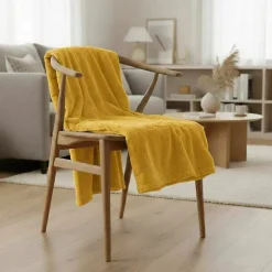 Sacasa Couverture plaid jaune 130x160cm MINNOR -