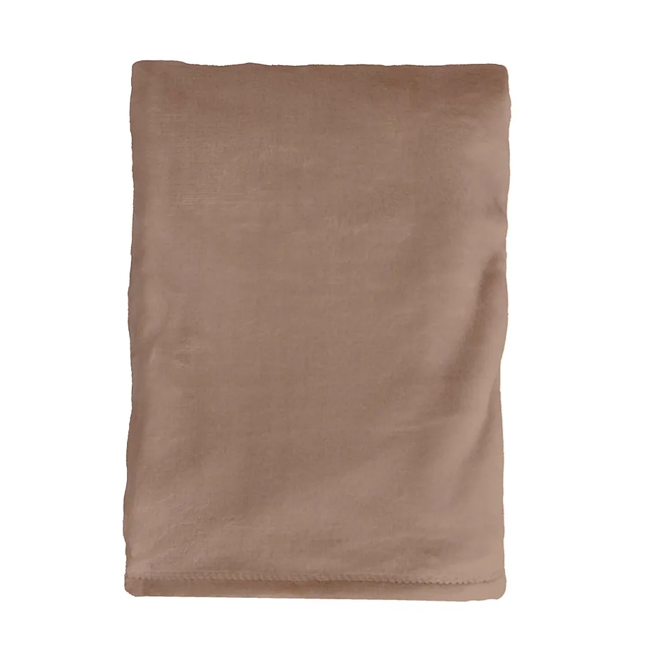 Sacasa Couverture Plaid marron FLANBERG en Polyester - 180x220 cm -