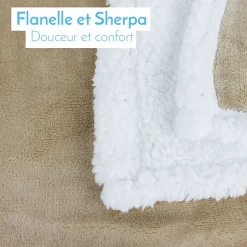 Monsieur Bébé Couverture, plaid polaire pour enfant 75 x 100 cm en flanelle et sherpa ultra doux - Bleu - Online