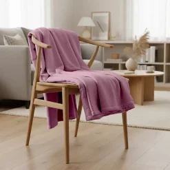 Sacasa Couverture plaid rose 130x170cm PANORA - Outlet