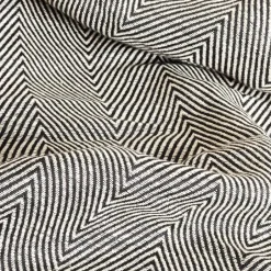 Sacasa Couverture plaid ZIGORA en coton 100 % - Noir avec franges 180x220 cm - Best