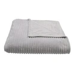 Toison d'Or Couverture polaire - - Effet côtelé 3D (180x240 cm - Gris Perle)