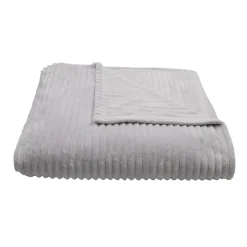 Toison d'Or Couverture polaire - - Effet côtelé 3D (240x260 cm - Gris Perle) Sale