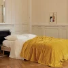 Toison d'Or Couverture polaire - - Effet côtelé 3D (240x260 cm - Jaune)
