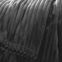Toison d'Or Couverture polaire - - Effet côtelé 3D (150x240 cm - Gris Foncé)