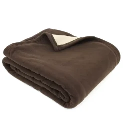 Linnea Couverture polaire luxe 180x220 cm 100% polyester 430g/m2 NARVIK Marron Chocolat Sale