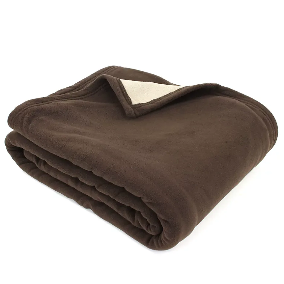 Linnea Couverture polaire luxe 180x220 cm 100% polyester 430g/m2 NARVIK Marron Chocolat Sale
