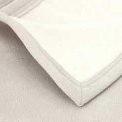 Linnea Couverture polaire luxe 180x220 cm 100% polyester 430g/m2 NARVIK Galet/Naturel