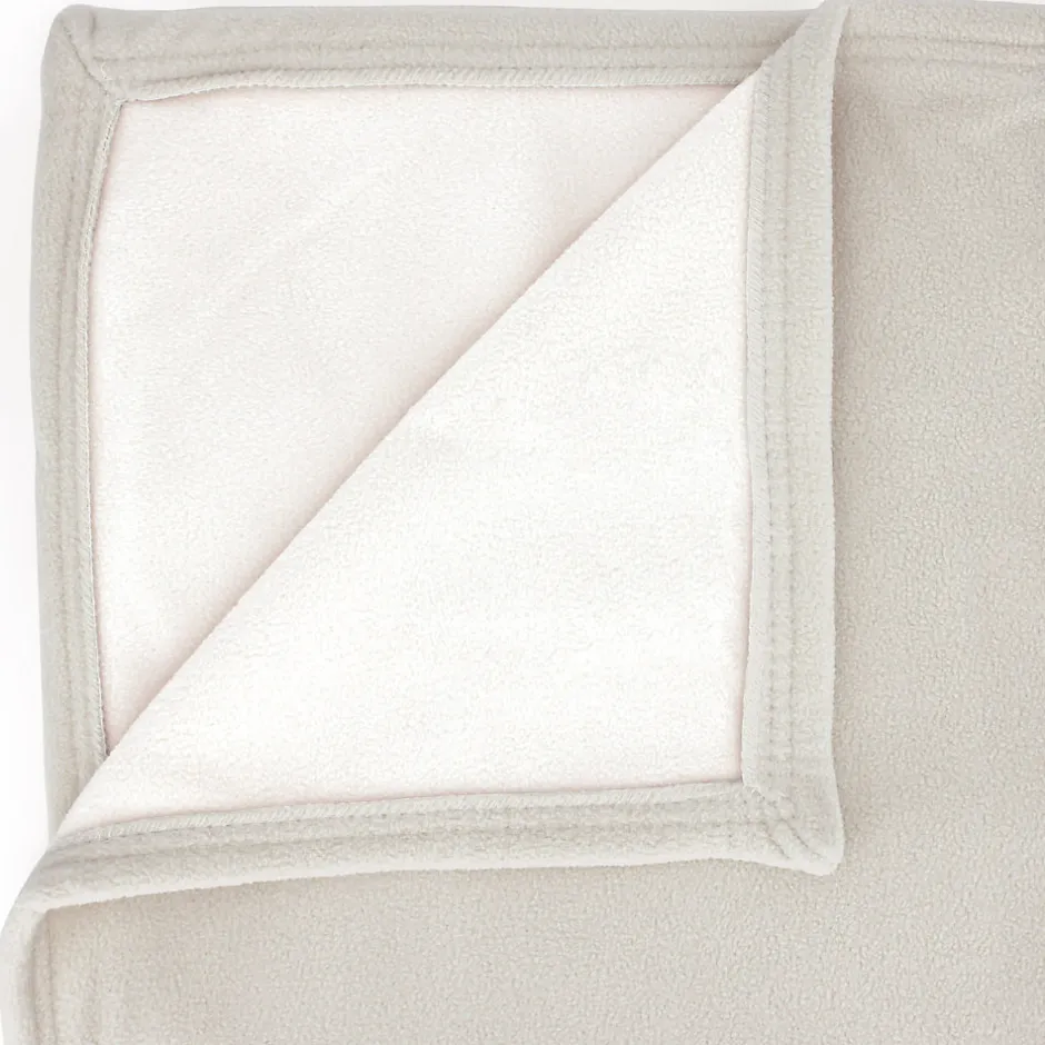 Linnea Couverture polaire luxe 180x220 cm 100% polyester 430g/m2 NARVIK Galet/Naturel
