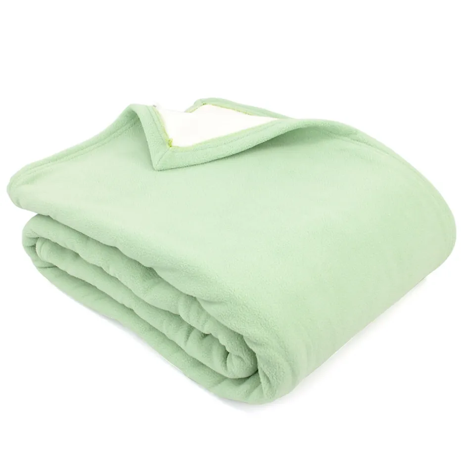 Linnea Couverture polaire luxe 240x260 cm 100% polyester 430g/m2 NARVIK Vert Tilleul