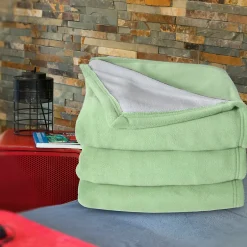 Linnea Couverture polaire luxe 240x260 cm 100% polyester 430g/m2 NARVIK Vert Tilleul