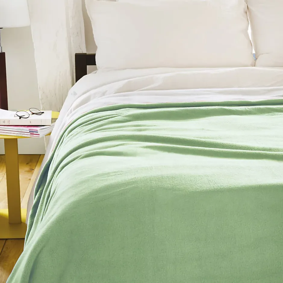 Linnea Couverture polaire luxe 180x220 cm 100% polyester 430g/m2 NARVIK Vert Tilleul Hot