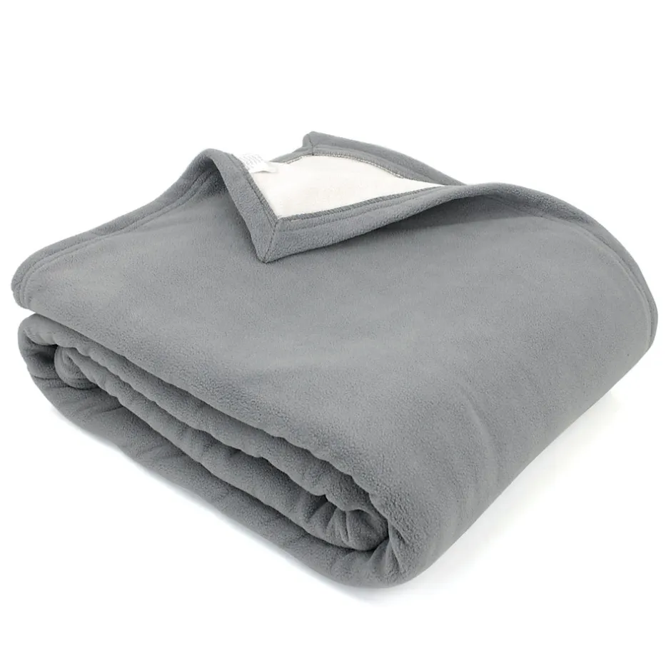 Linnea Couverture polaire luxe 180x220 cm 100% polyester 430g/m2 NARVIK Gris Acier