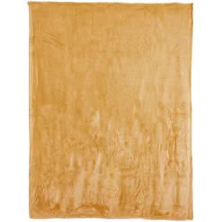 Linnea Couverture polaire microvelours 240x260 cm VELVET Jaune Miel
