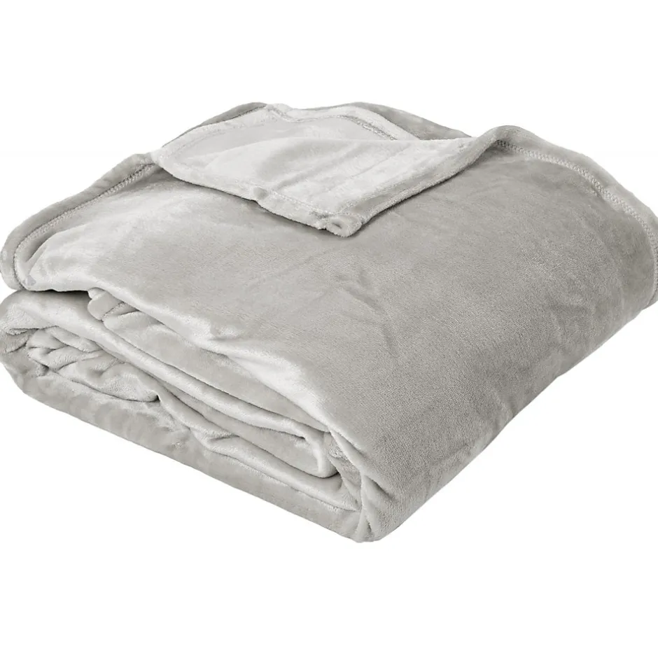 Linnea Couverture polaire microvelours 240x260 cm VELVET Gris Perle