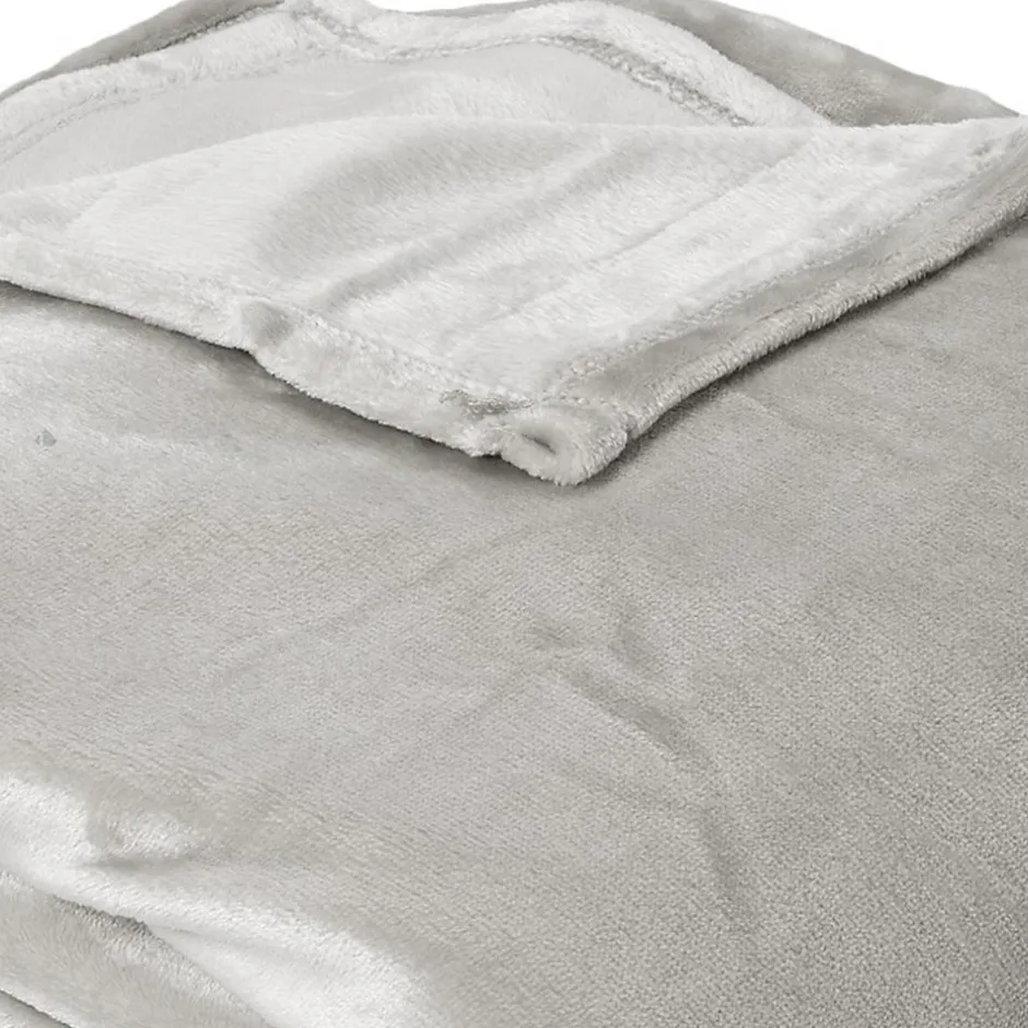Linnea Couverture polaire microvelours 240x260 cm VELVET Gris Perle