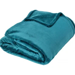 Linnea Couverture polaire microvelours 220x240 cm VELVET Bleu Lac