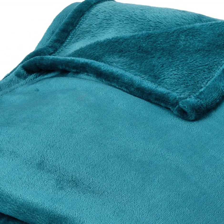 Linnea Couverture polaire microvelours 220x240 cm VELVET Bleu Lac