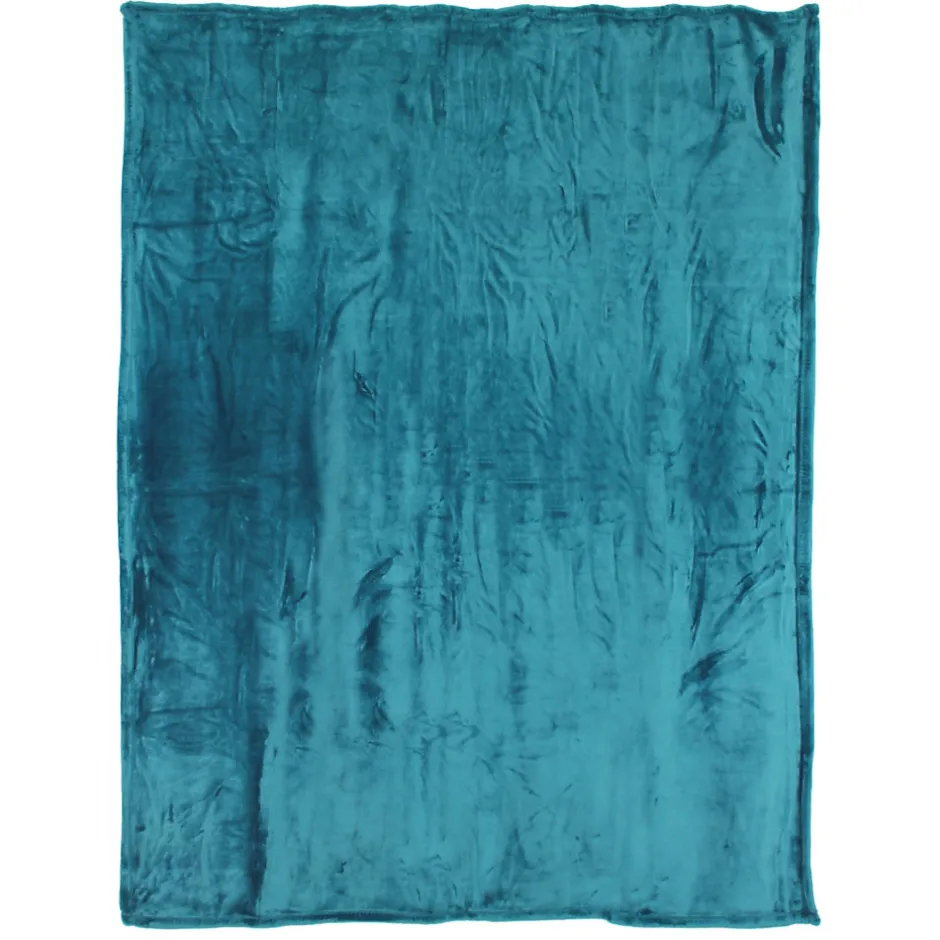 Linnea Couverture polaire microvelours 220x240 cm VELVET Bleu Lac