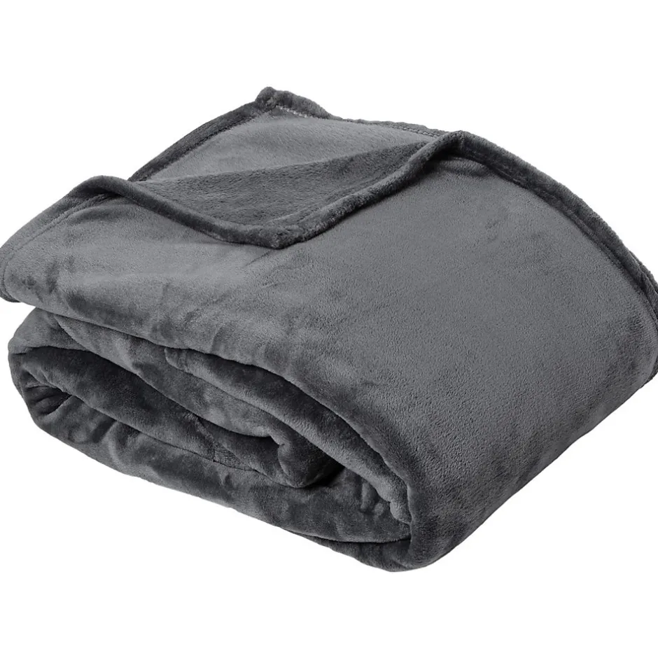 Linnea Couverture polaire microvelours 240x260 cm VELVET Gris Acier