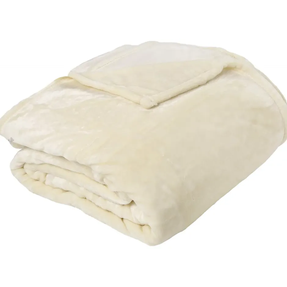 Linnea Couverture polaire microvelours 220x240 cm VELVET Ivoire