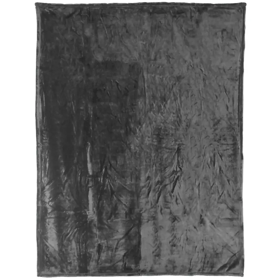 Linnea Couverture polaire microvelours 180x220 cm VELVET Gris Acier Discount