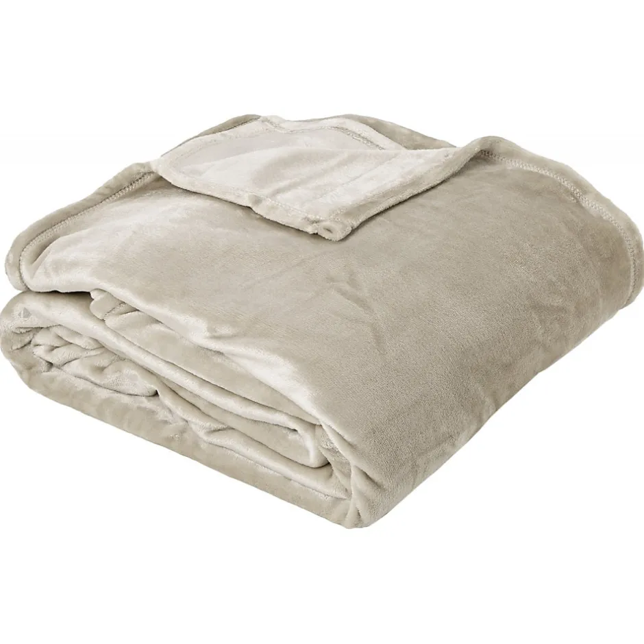 Linnea Couverture polaire microvelours 180x220 cm VELVET Gris Galet