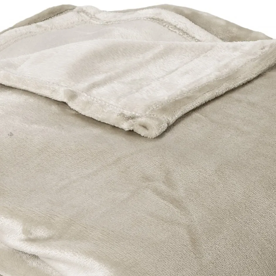 Linnea Couverture polaire microvelours 180x220 cm VELVET Gris Galet