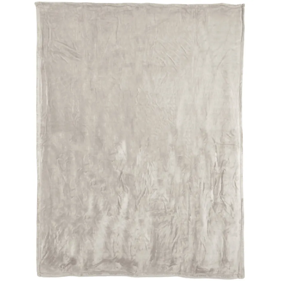 Linnea Couverture polaire microvelours 180x220 cm VELVET Gris Galet