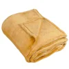 Linder Couverture polaire unie "PILONGA" (220x240 cm - Jaune moutarde)