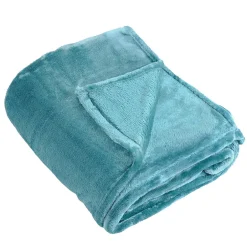 Linder Couverture polaire unie "PILONGA" (220x240 cm - Bleu ciel)