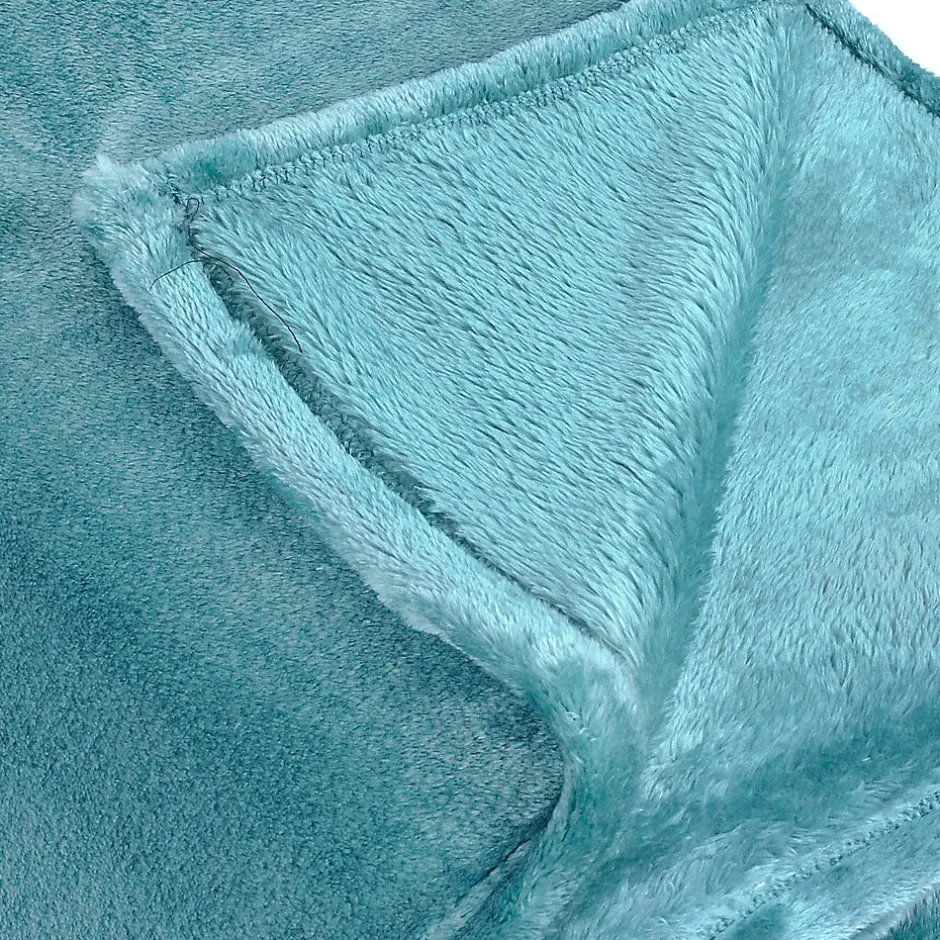 Linder Couverture polaire unie "PILONGA" (220x240 cm - Bleu ciel)