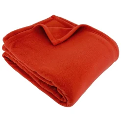Linnea Couverture polaire 220x240 cm 100% Polyester 350g/m2 TEDDY Rouge Terracotta Discount
