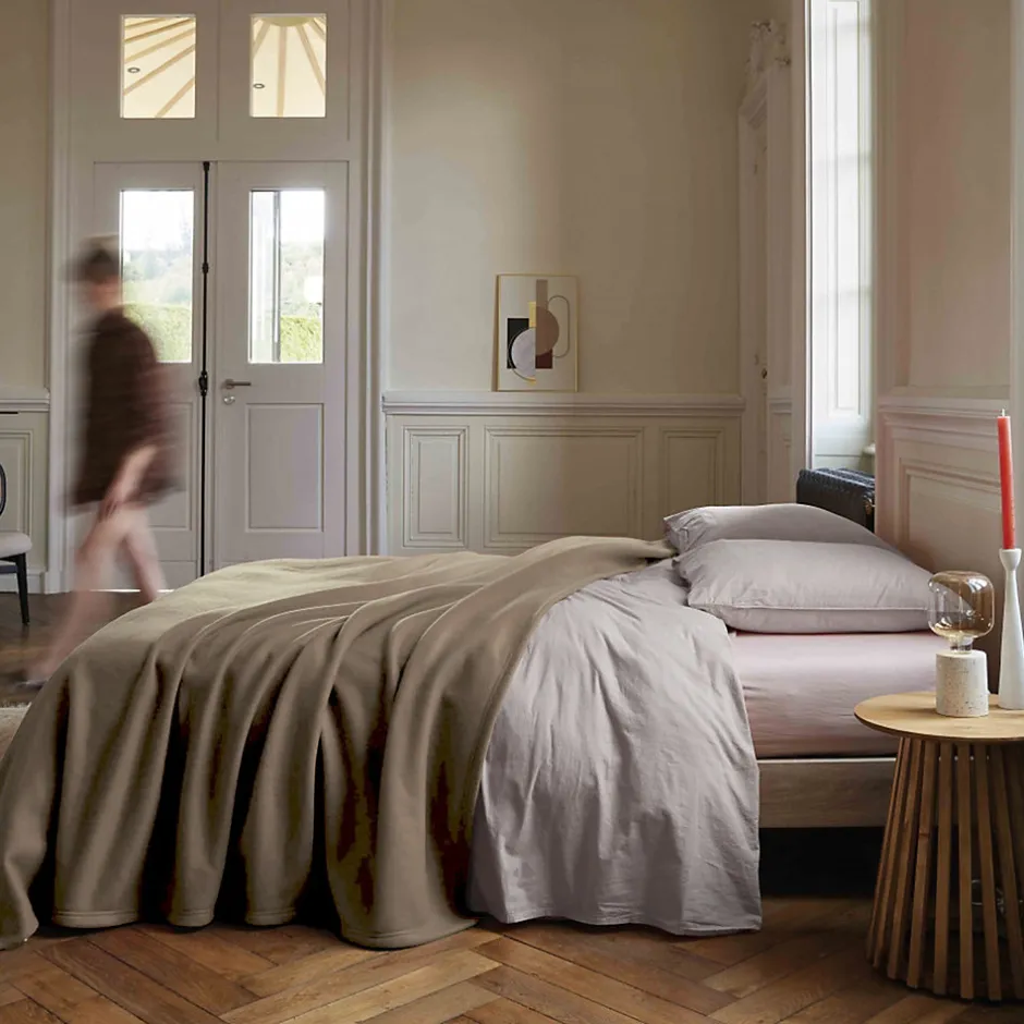 Linnea Couverture polaire 220x240 cm 100% Polyester 350g/m2 TEDDY Marron Taupe