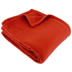Linnea Couverture polaire 180x220 cm 100% Polyester 350g/m2 TEDDY Rouge terracotta