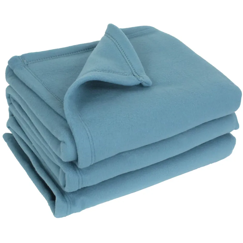 Linnea Couverture polaire 240x300 cm 100% Polyester 350g/m2 TEDDY Bleu Lac New