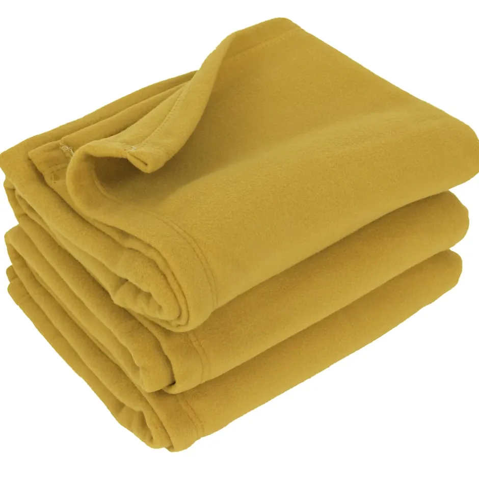 Linnea Couverture polaire 220x240 cm 100% Polyester 350g/m2 TEDDY Jaune Miel Best