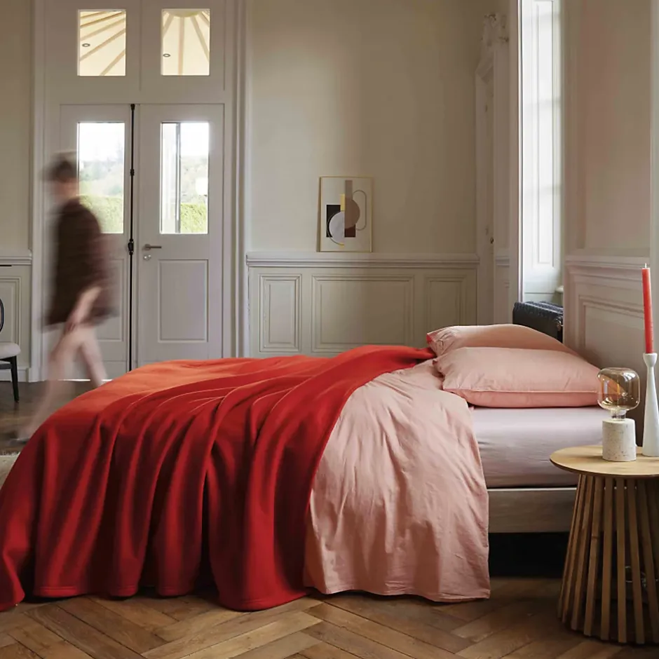 Linnea Couverture polaire 240x260 cm 100% Polyester 350g/m2 TEDDY Rouge Terracotta Sale