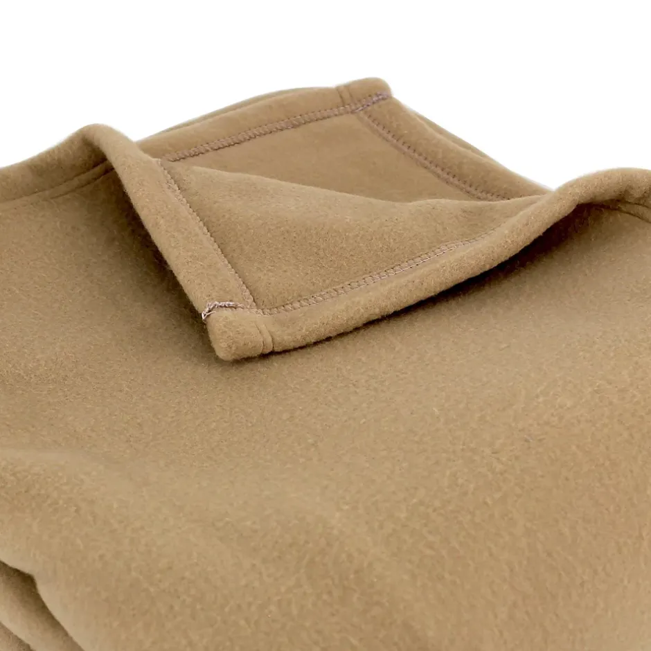 Linnea Couverture polaire 180x220 cm 100% Polyester 350g/m2 TEDDY Marron Sable Clearance