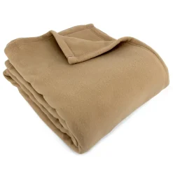 Linnea Couverture polaire 180x220 cm 100% Polyester 350g/m2 TEDDY Marron Sable Clearance