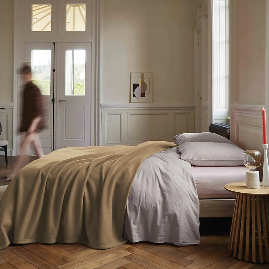 Linnea Couverture polaire 240x300 cm 100% Polyester 350g/m2 TEDDY Marron Sable