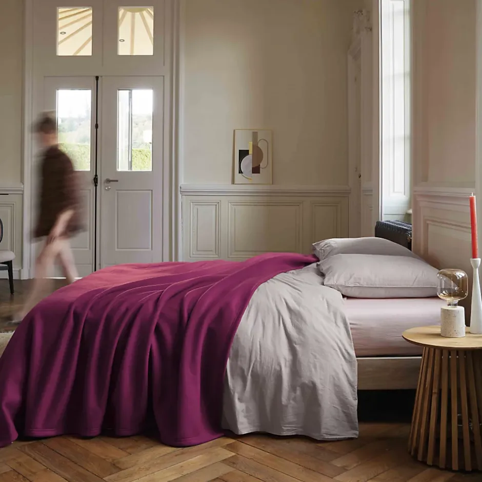Linnea Couverture polaire 180x220 cm 100% Polyester 350g/m2 TEDDY Violet Prune Online