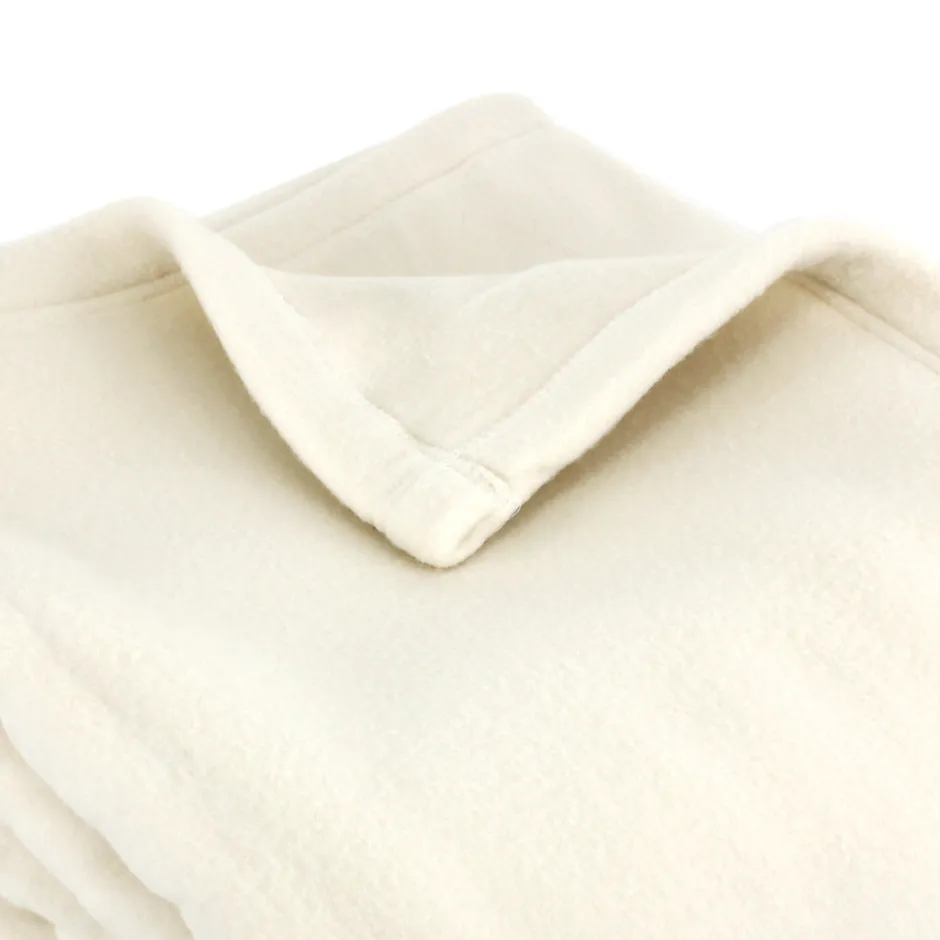 Linnea Couverture polaire 180x220 cm 100% Polyester 350g/m2 TEDDY Blanc Naturel